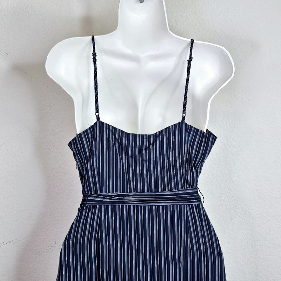 New PAIGE Regina Stripe Maxi Wrap Dress in Rich Navy Small - Picture 6 of 8